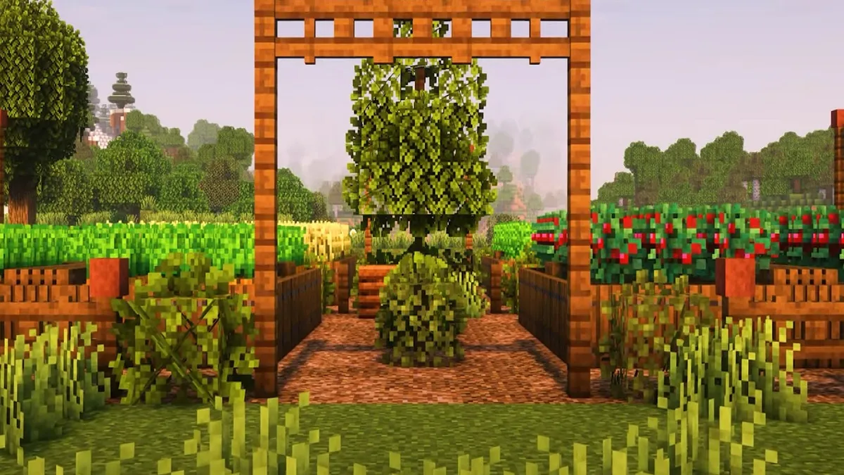 Beautiful charming minecraft garden